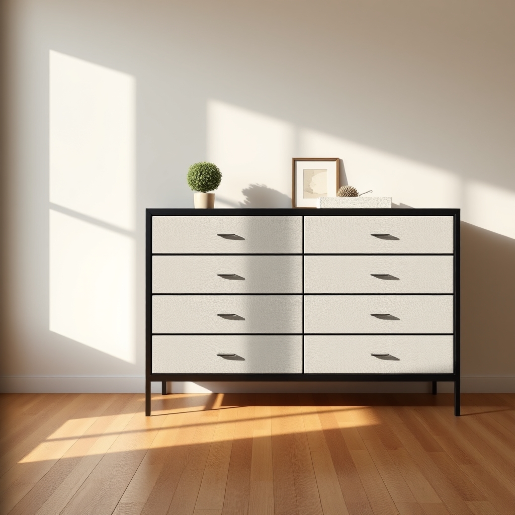 SONGMICS Dresser for Bedroom, Chest of Drawers, Steel, MDF, 5 Non-Woven Fabric Drawers, Storage Organizer Unit, Closet, Entryway, Ink Black and Ebony Black ULGS322B01S product view