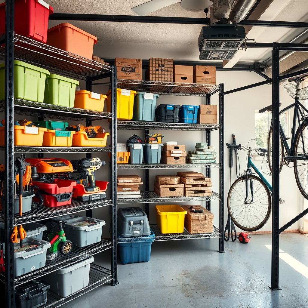 garage shelving in action